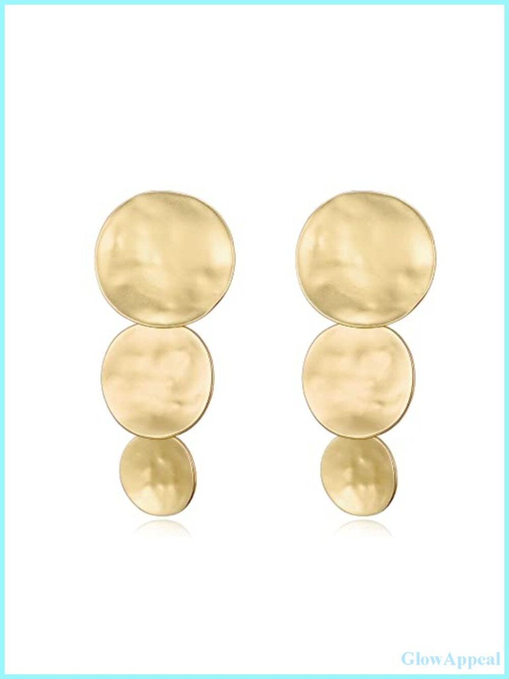 Matte Gold Silver Geometric Clip On Drop Earrings, Non-Pierced